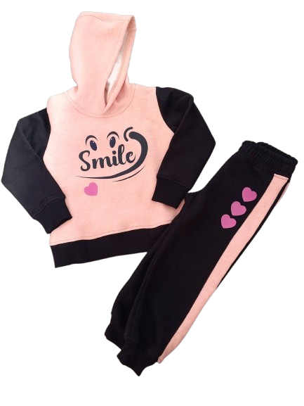 Jogging enfant 4 à 6 ans – Rose et noir